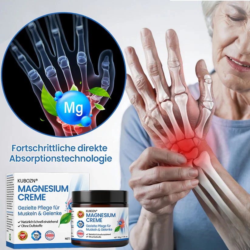 KUBOZN® Magnesium Creme – Spürbare Pflege & Entlastung für Muskeln & Gelenke | Hergestellt in Deutschland 🅱︎ - Image 4